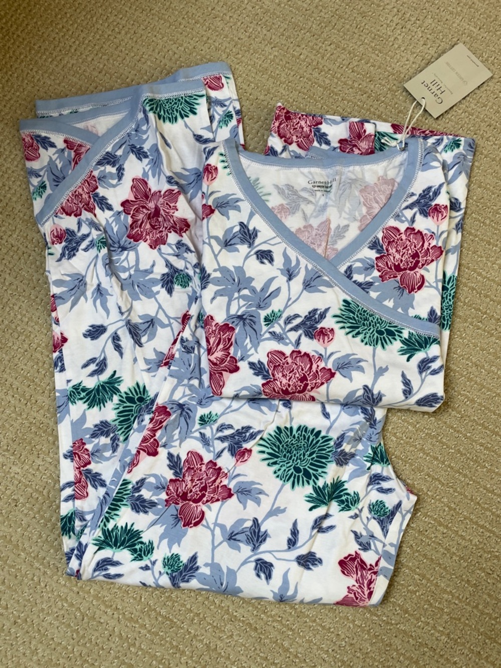 Garnet Hill Asian Wrap Cotton Pajamas